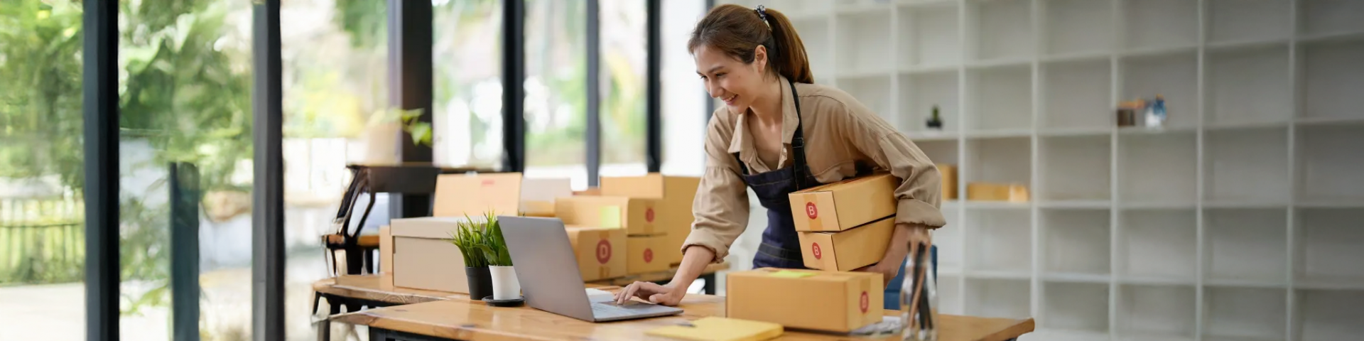 Persona emprendedora en su negocio